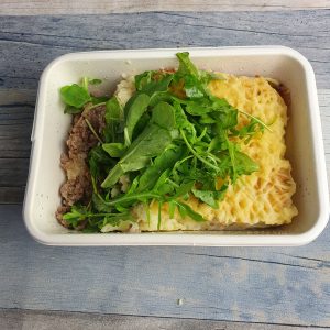 Hachis Parmentier roquette fromage fondu croquines reception