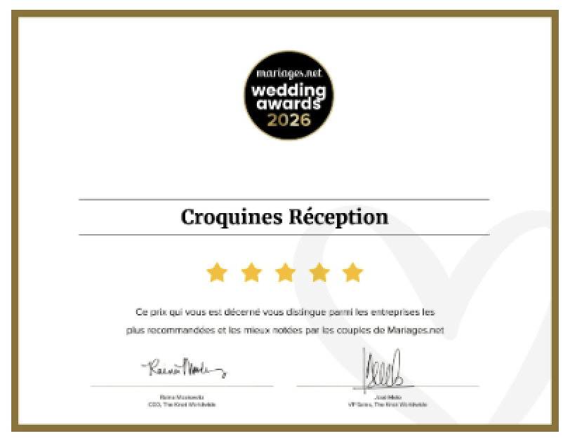 wedding awards 2026 croquines reception